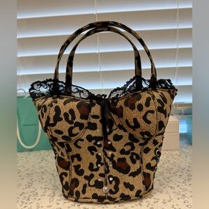 Leopard Print Corset-Style Handbag
